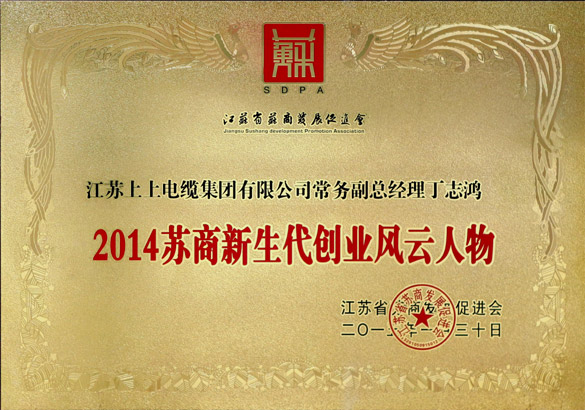 丁志鸿被评为“2014苏商新生代创业风云人物”